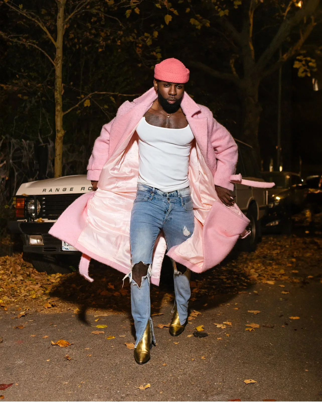 Pink Wool Trench Coat ..