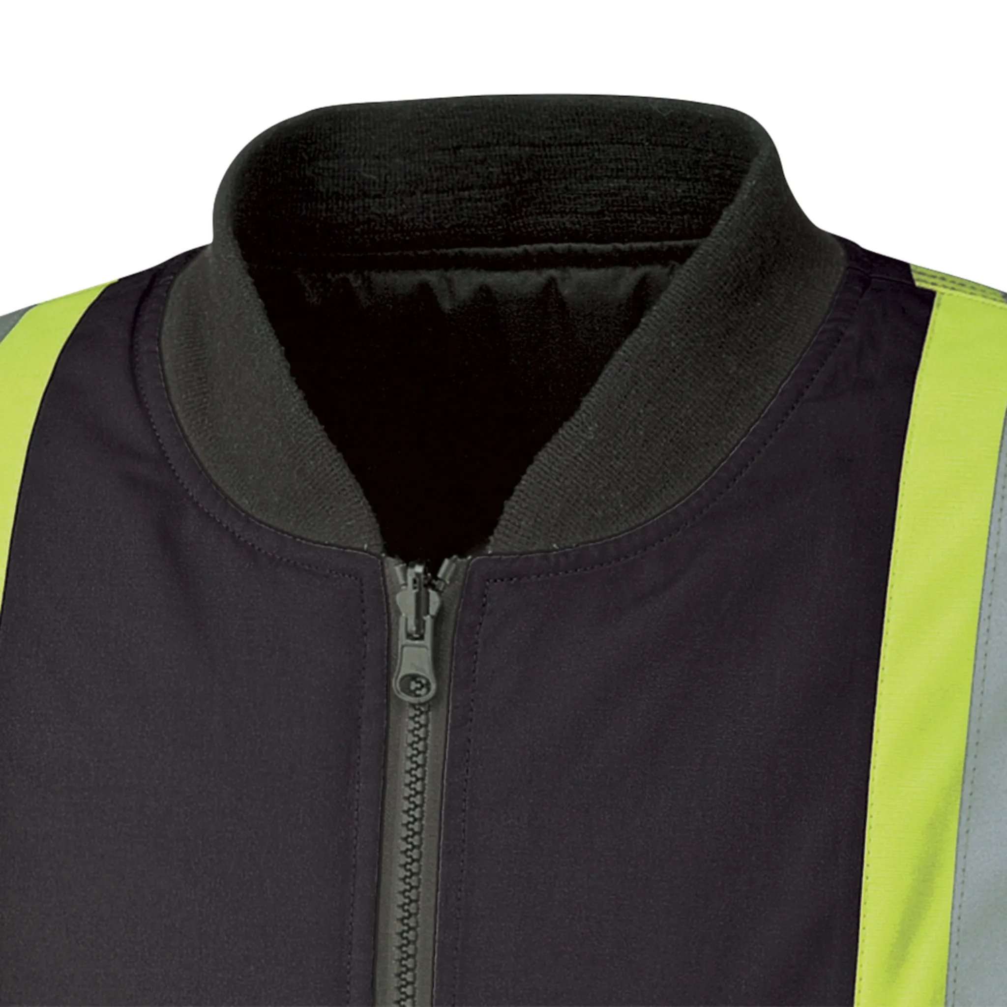 Pioneer Men's Hi Vis 6-in-1 Winter Work Bomber, CSA Certified, Reflective Stripes, Water & Windproof, 300D Poly, Versatile Safety | Sizes XS-5XL