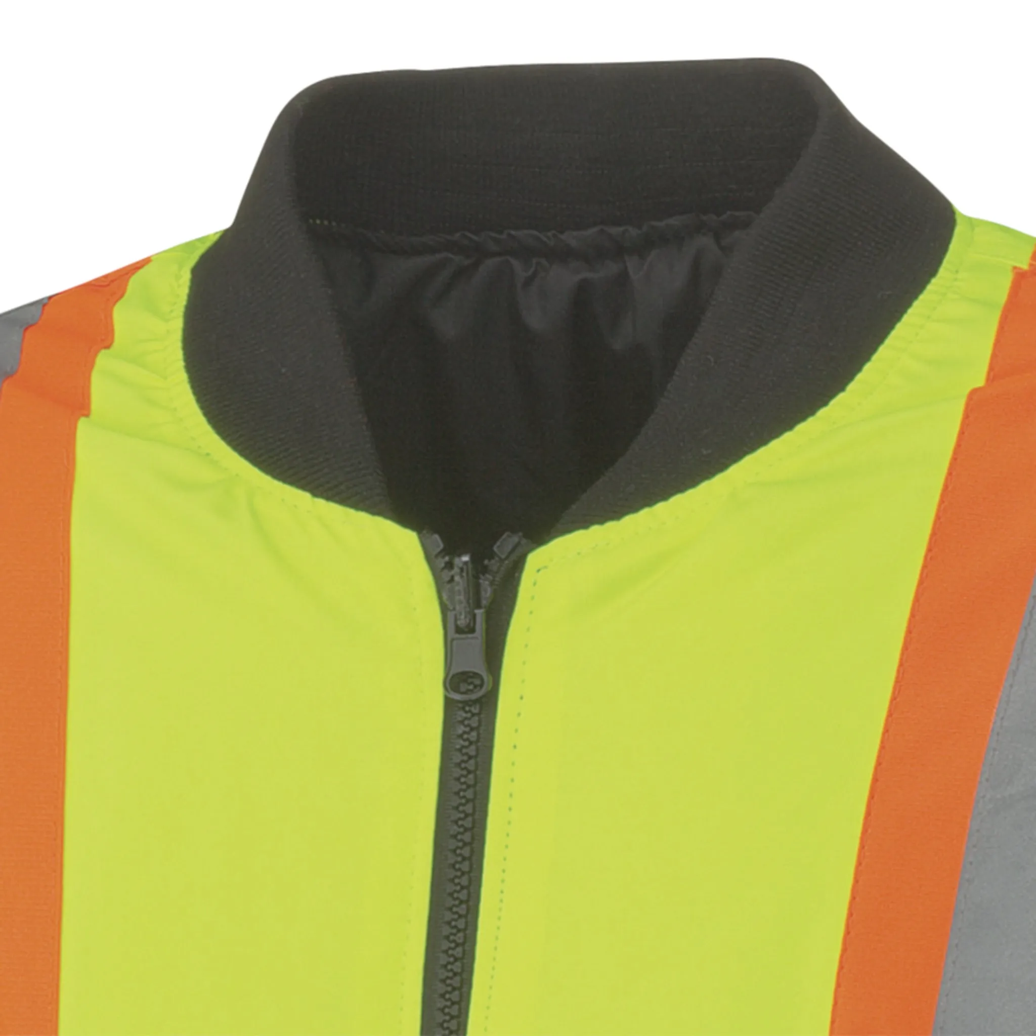 Pioneer Men's Hi Vis 6-in-1 Winter Work Bomber, CSA Certified, Reflective Stripes, Water & Windproof, 300D Poly, Versatile Safety | Sizes XS-5XL