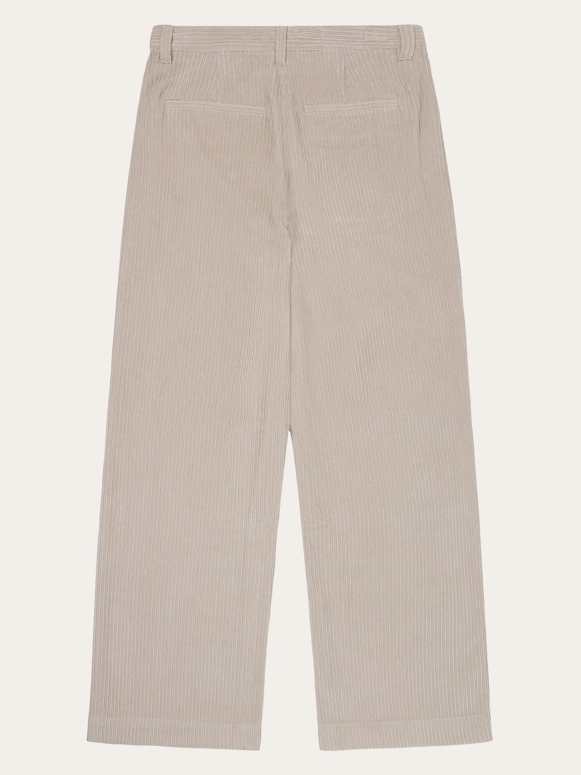 POSEY wide high-rise irregular corduroy pant - GOTS/Vegan - Light feather gray