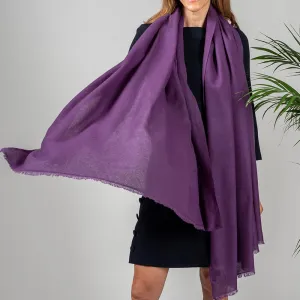 Regalia Purple Gossamer Cashmere Shawl