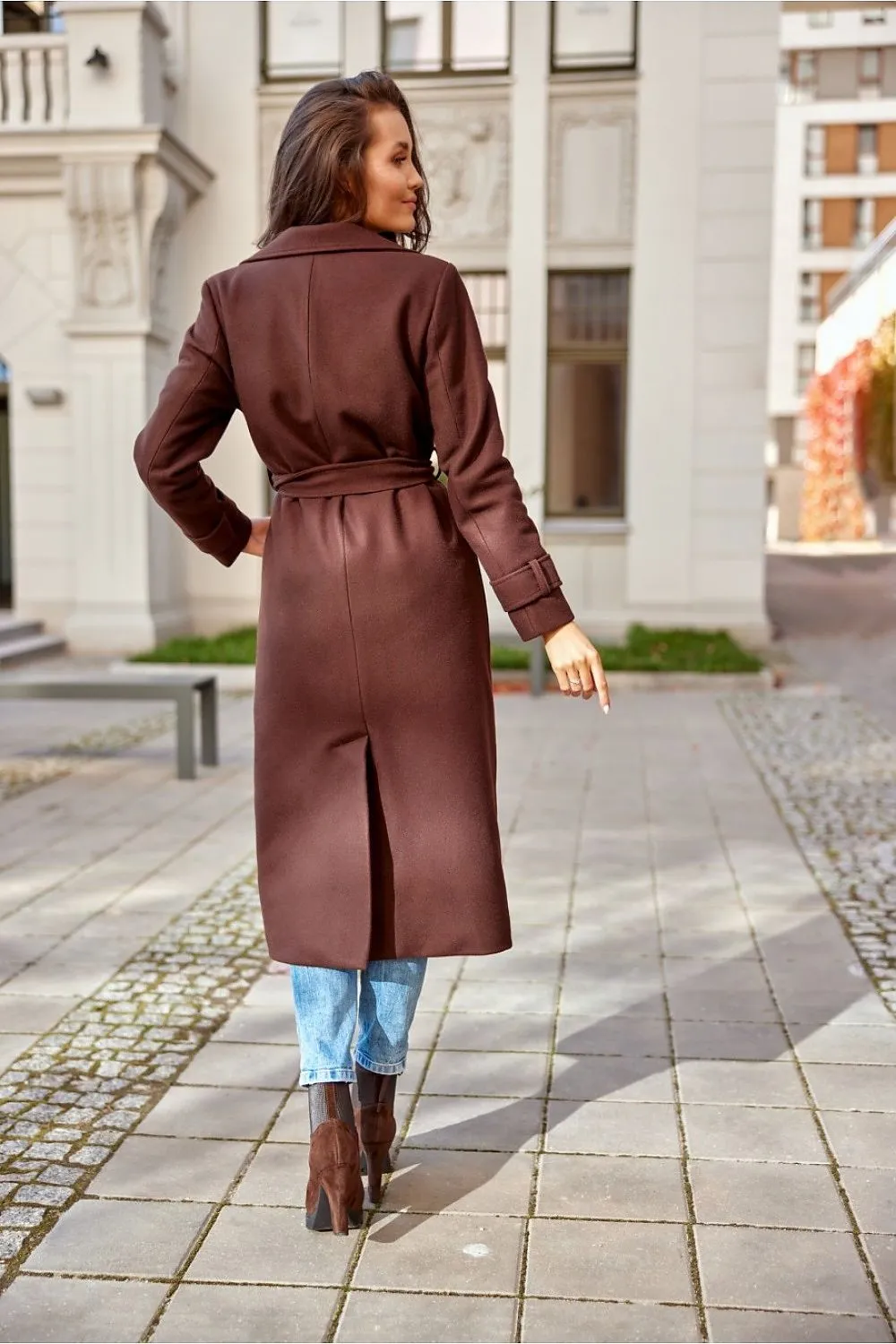 ROCO FASHION Luxurious Women's Classic Belted European Trench Coat with Front Pocket