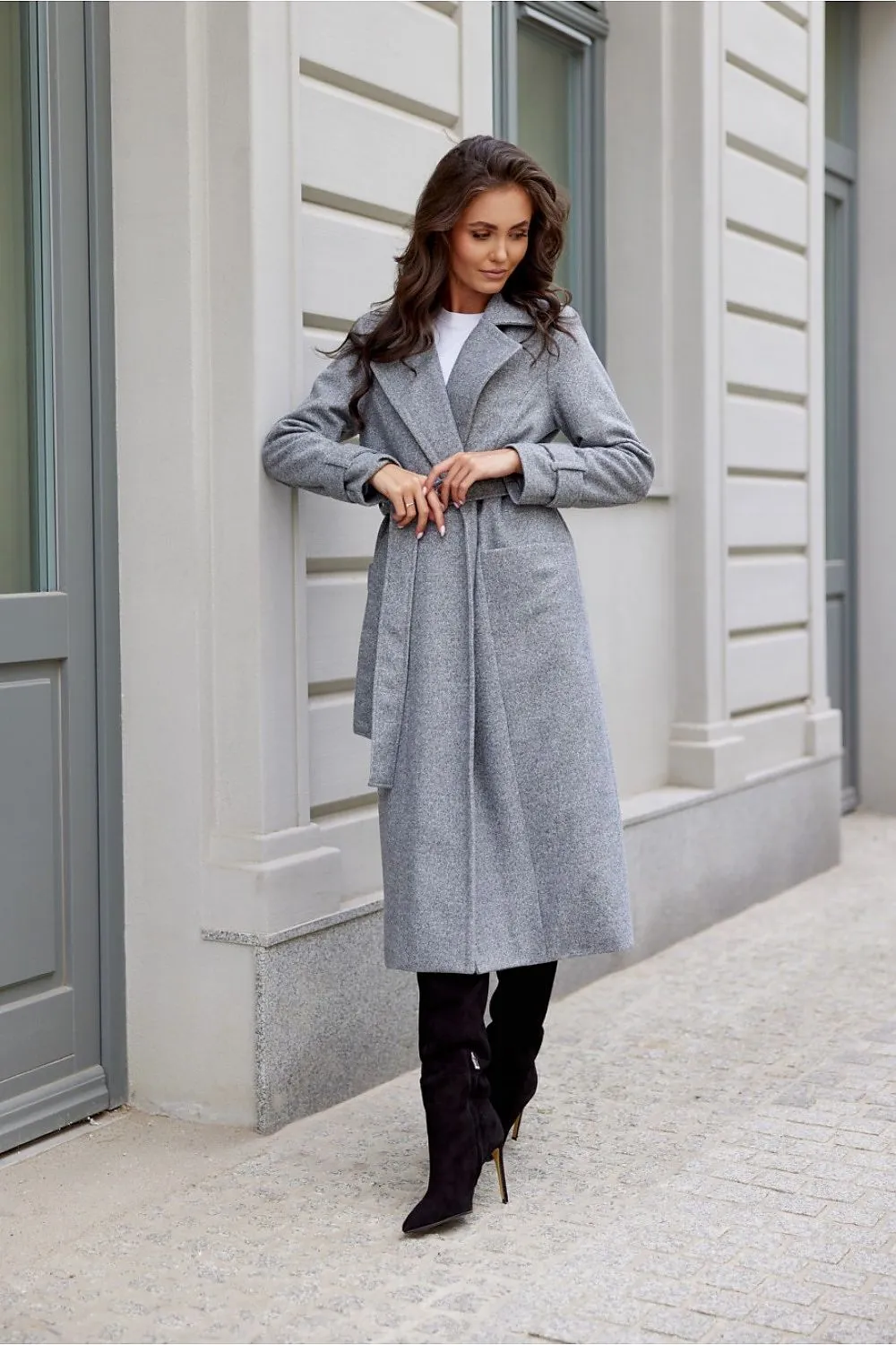 ROCO FASHION Luxurious Women's Classic Belted European Trench Coat with Front Pocket