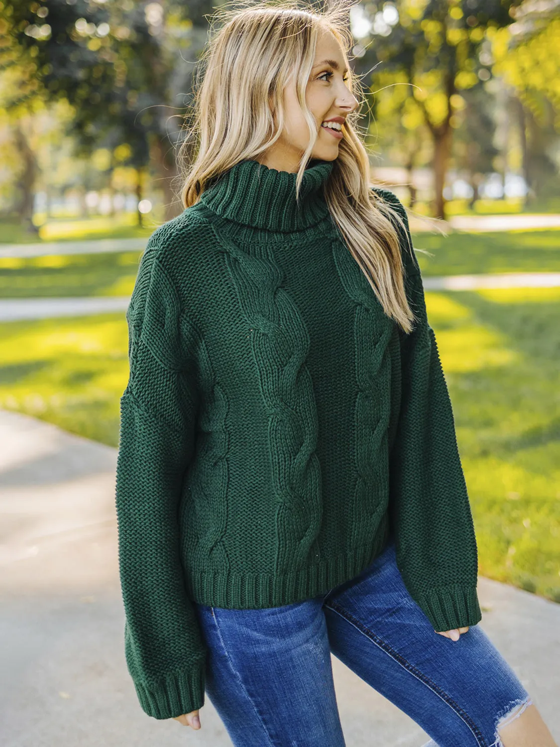 Sammy Cable-Knit Turtleneck Sweater