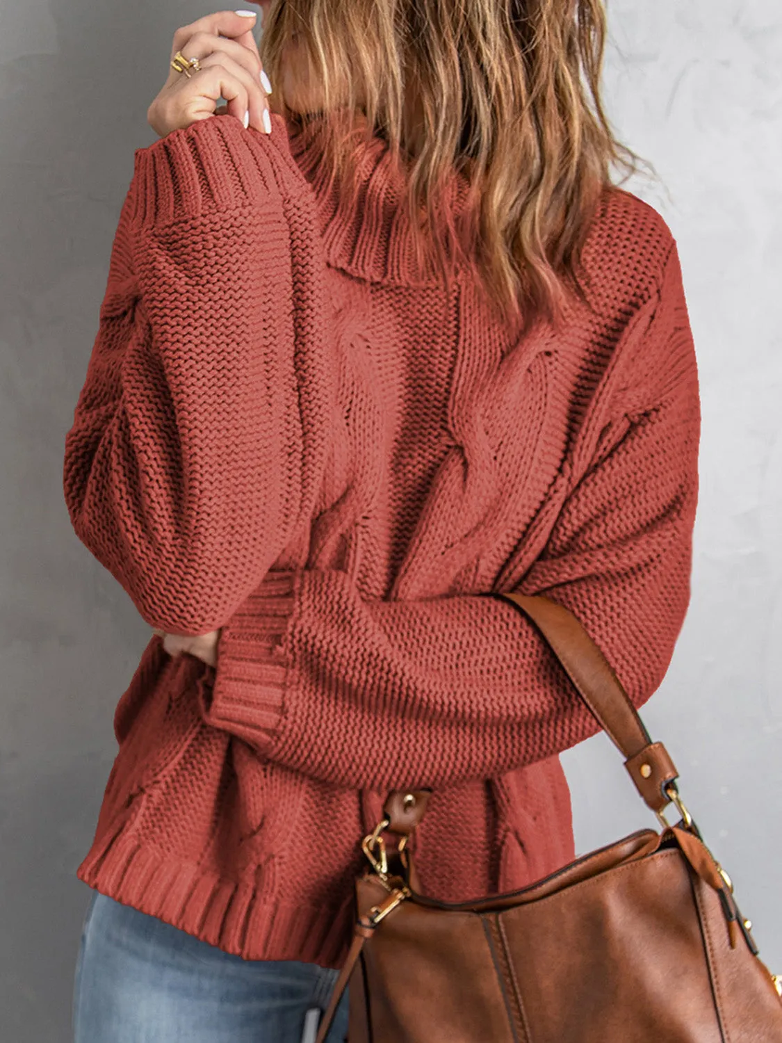 Sammy Cable-Knit Turtleneck Sweater