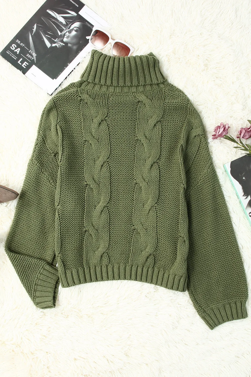 Sammy Cable-Knit Turtleneck Sweater