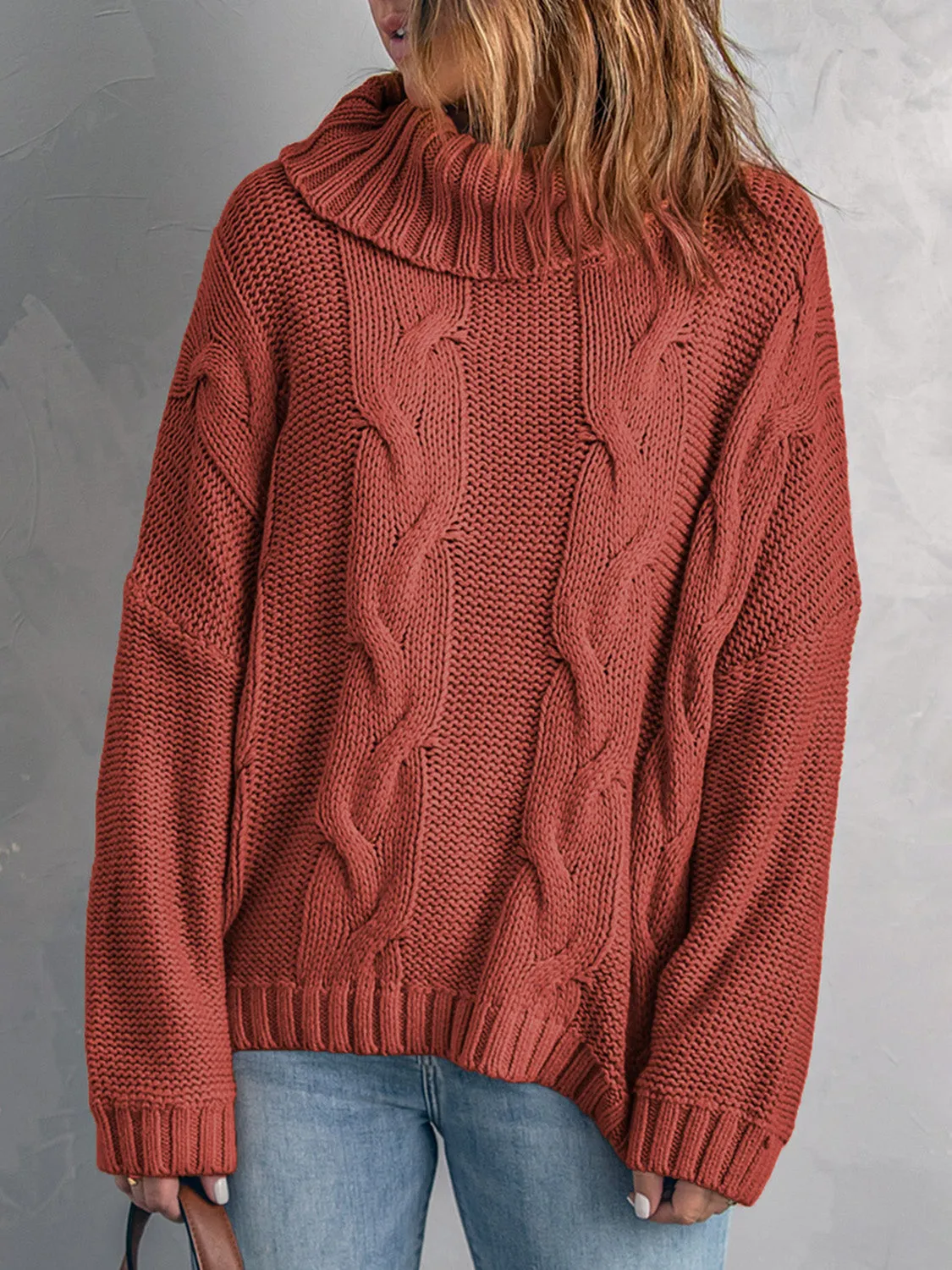 Sammy Cable-Knit Turtleneck Sweater