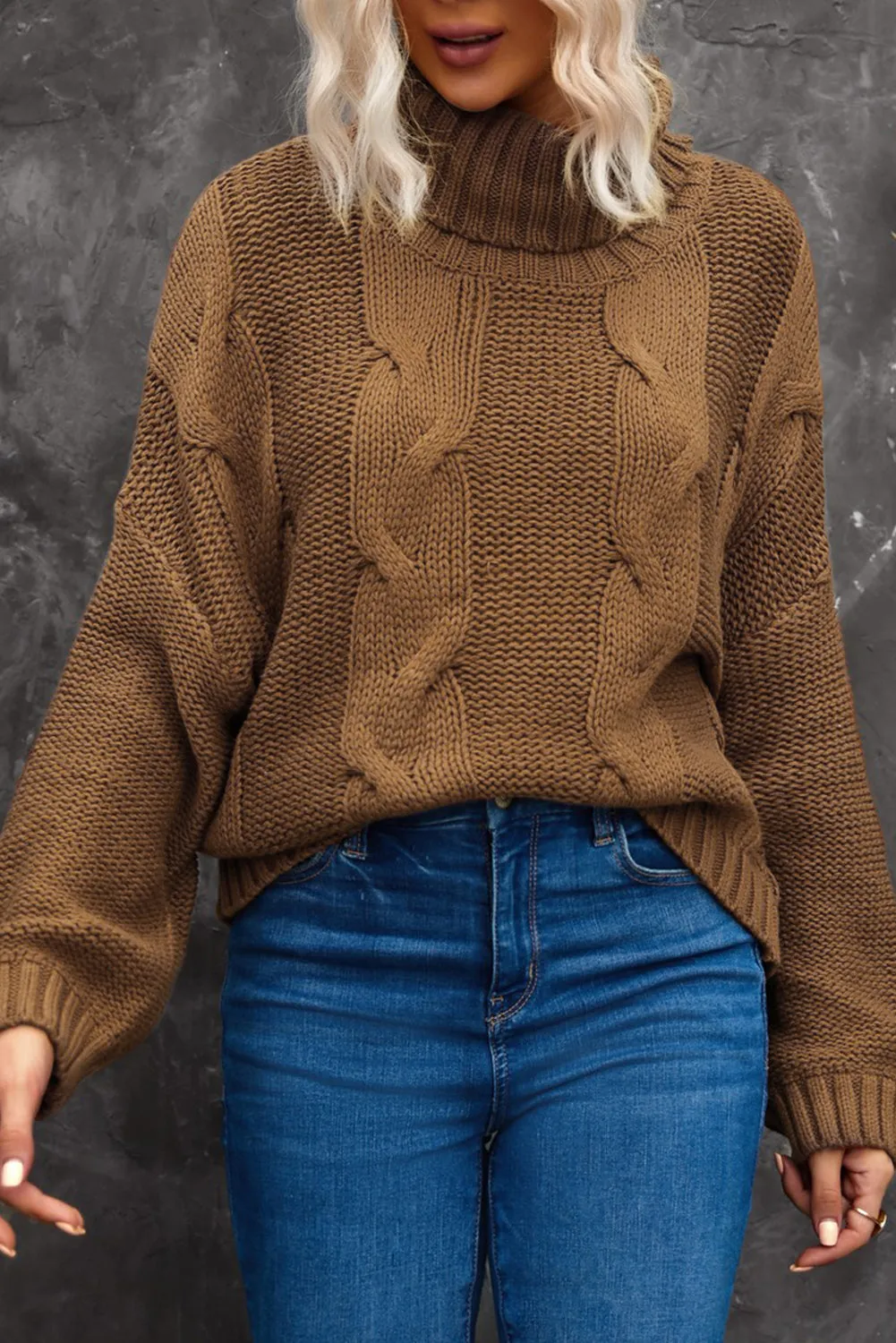 Sammy Cable-Knit Turtleneck Sweater