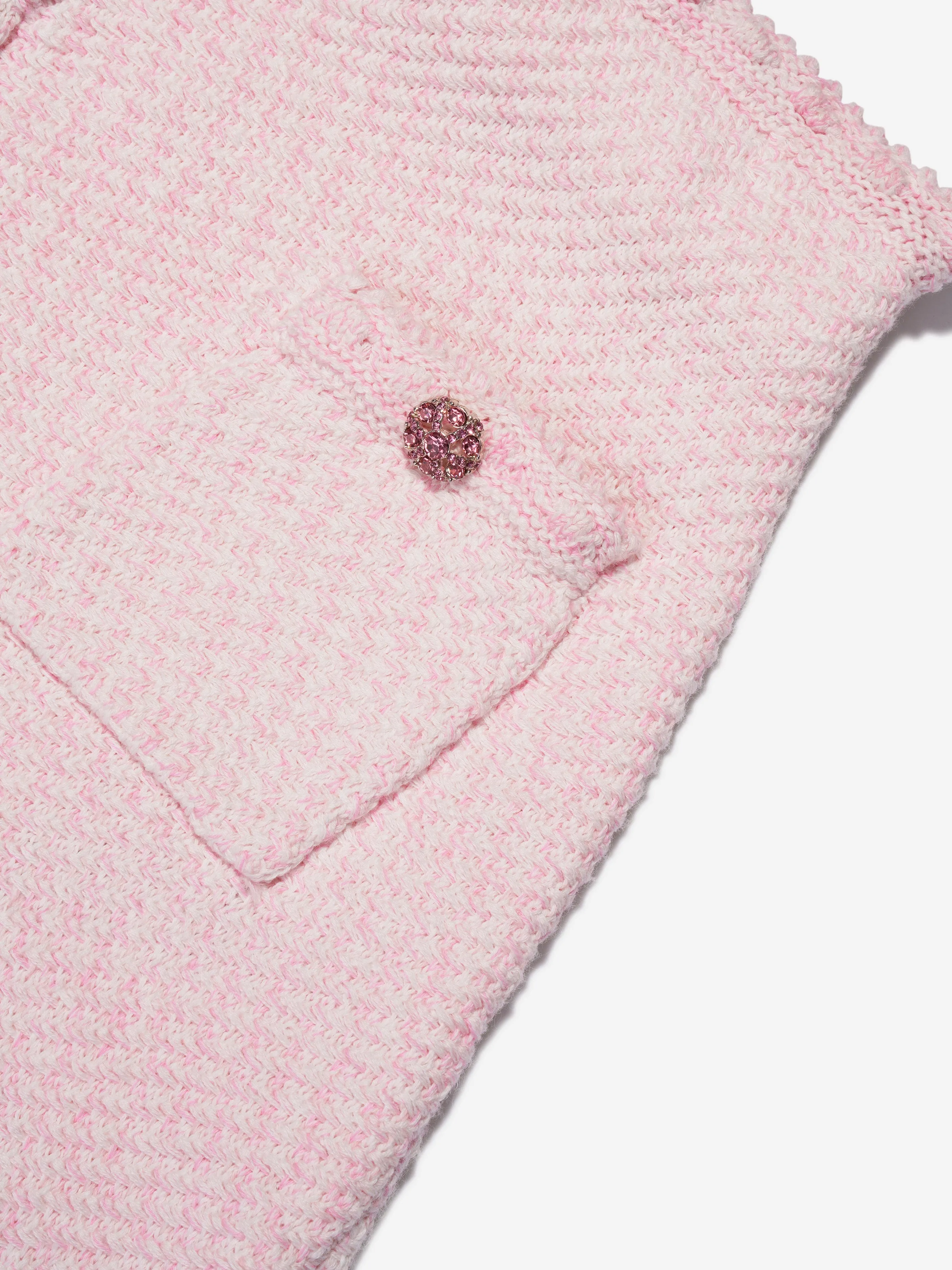 Self Portrait Girls Knitted Mini Skirt in Pink