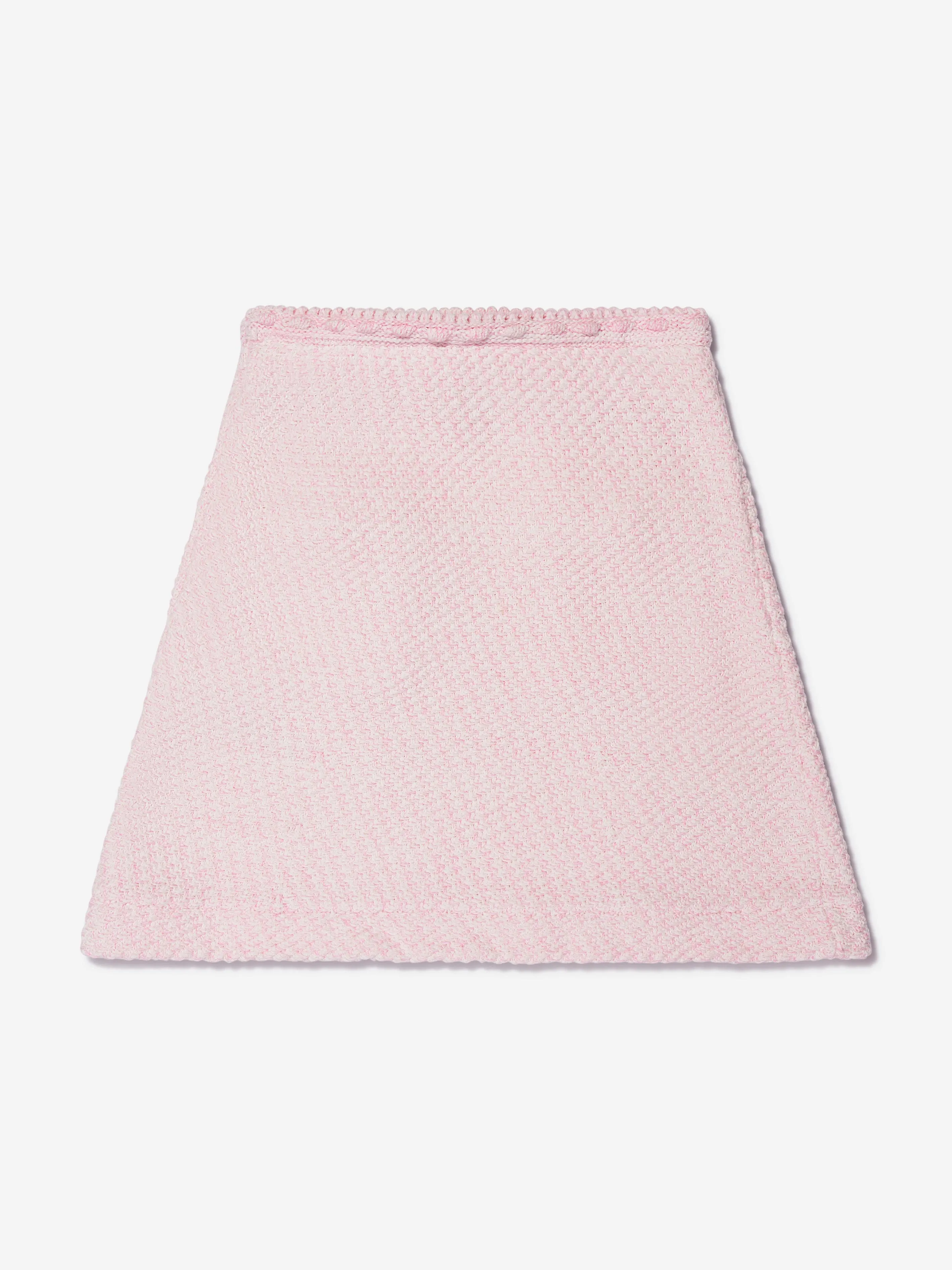 Self Portrait Girls Knitted Mini Skirt in Pink