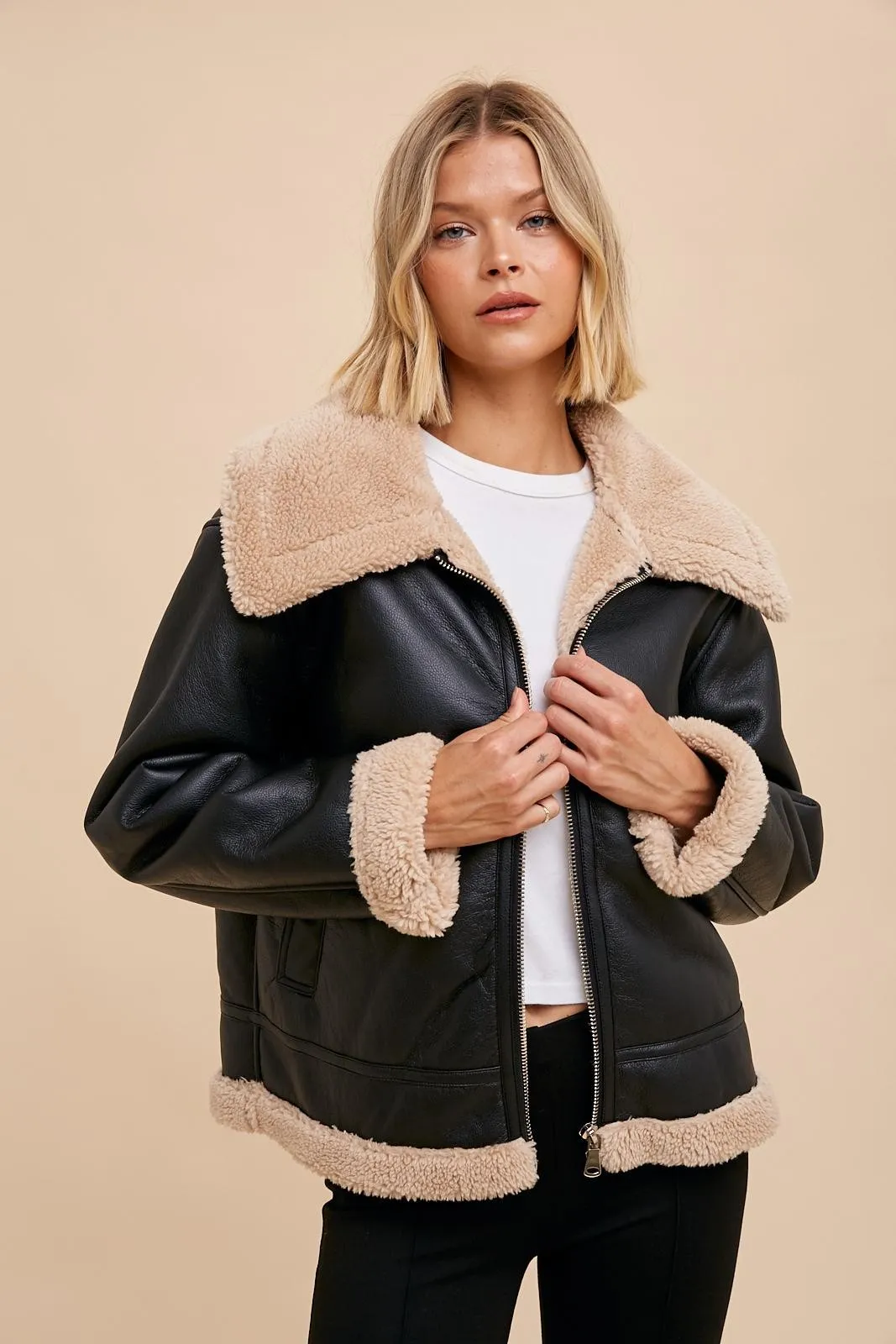 Shearling Jacket (Vegan Leather)