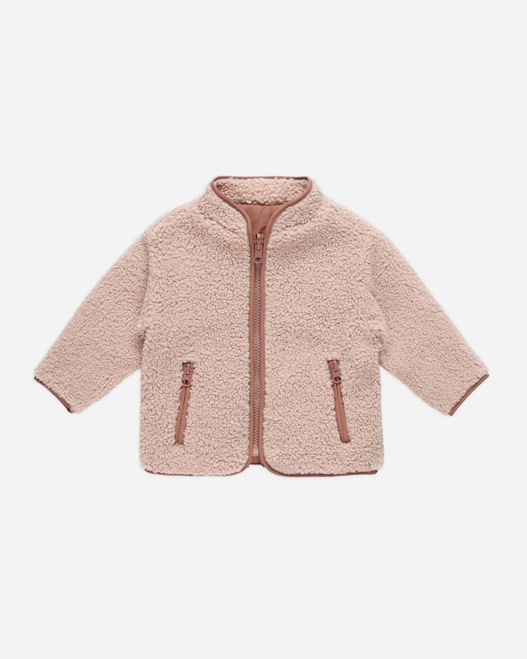 Shearling Zip Jacket || Blush