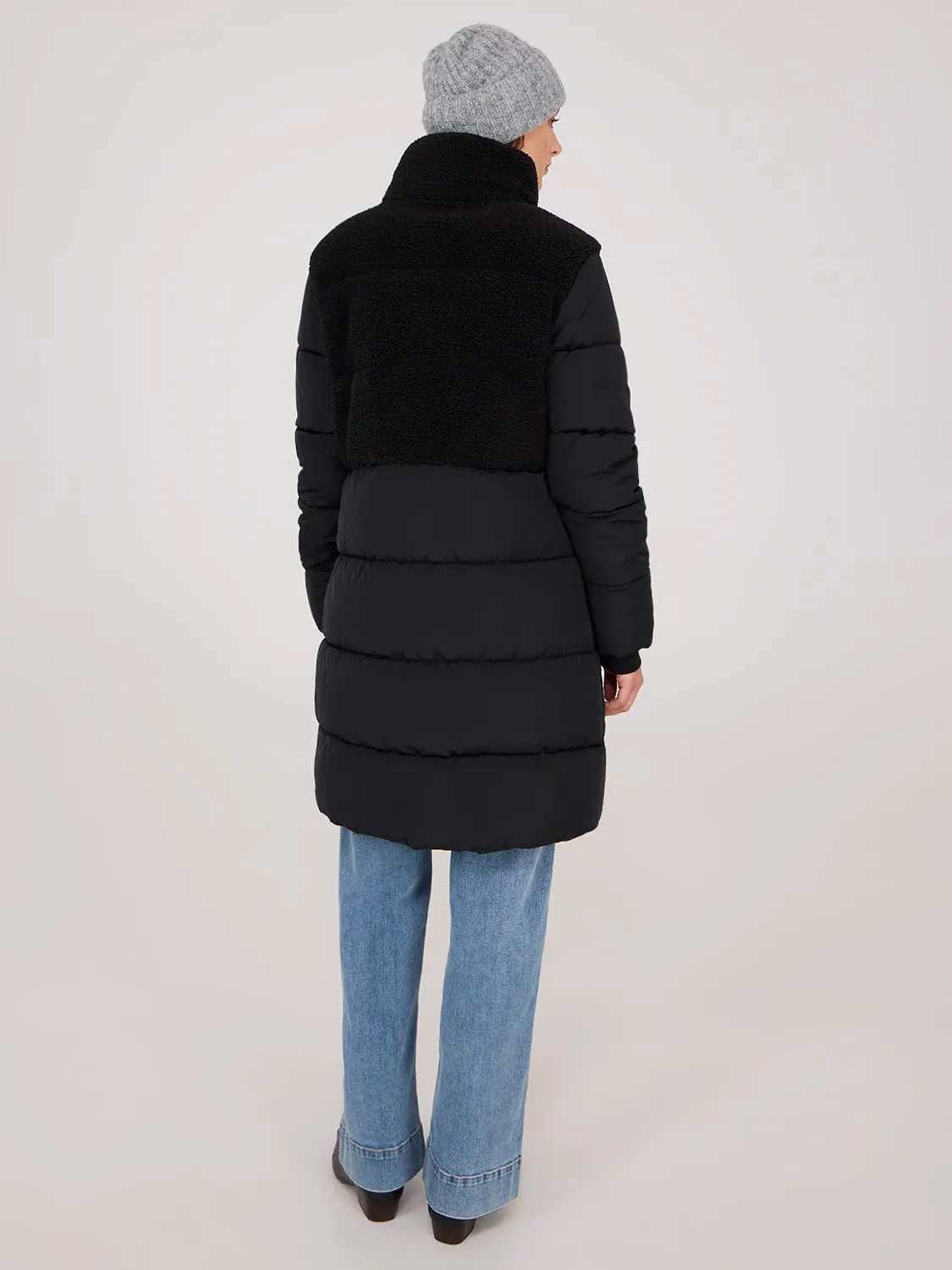 Short Shearling Puffer Jacket