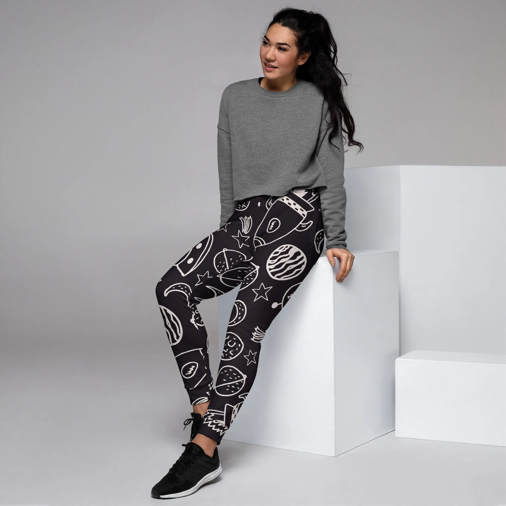 Space Ships and Planets Womens Joggers Sweatpants