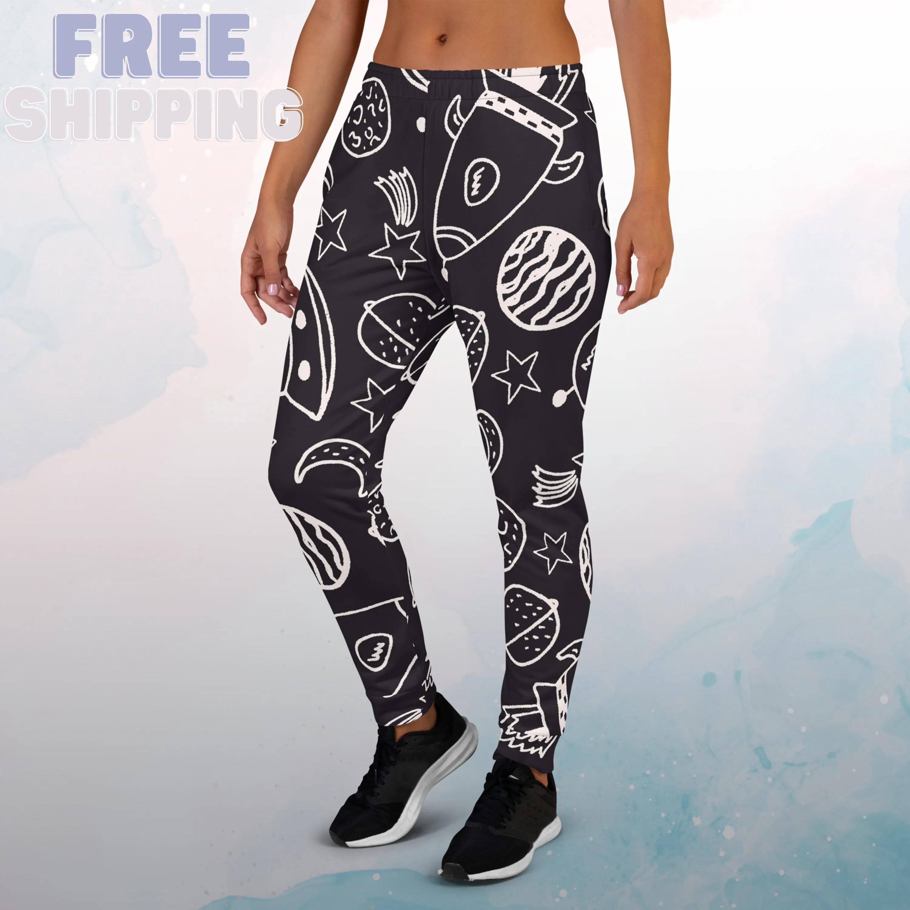 Space Ships and Planets Womens Joggers Sweatpants