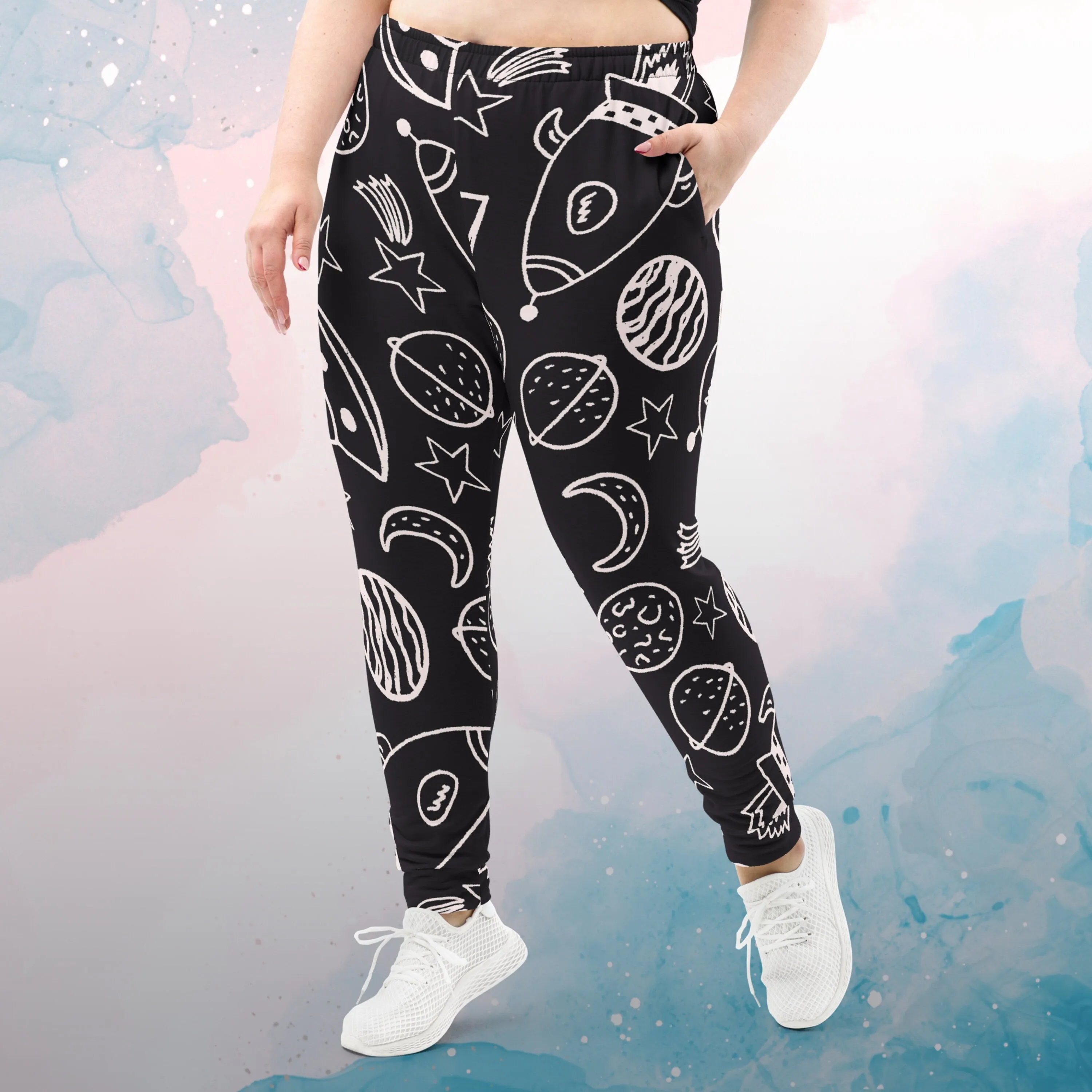 Space Ships and Planets Womens Joggers Sweatpants