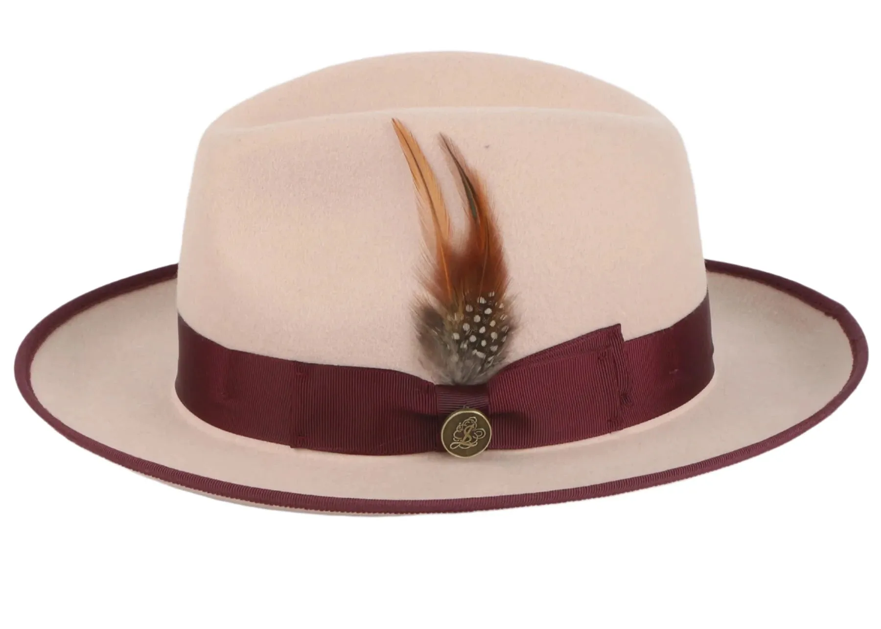 Steven Land Rose Wool Men's Hat with Snap Brim-the Domingo