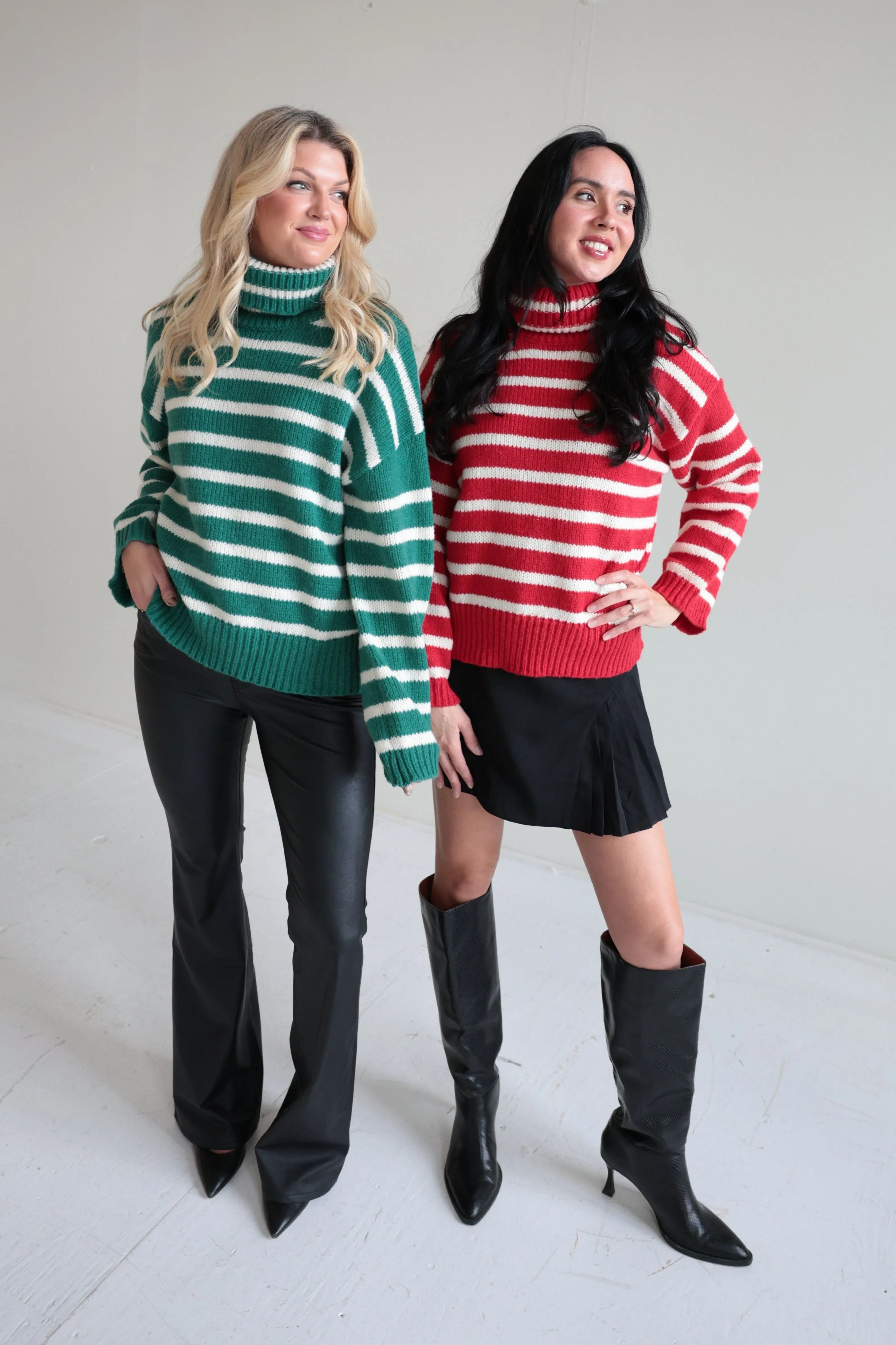 Striped Turtleneck Sweater