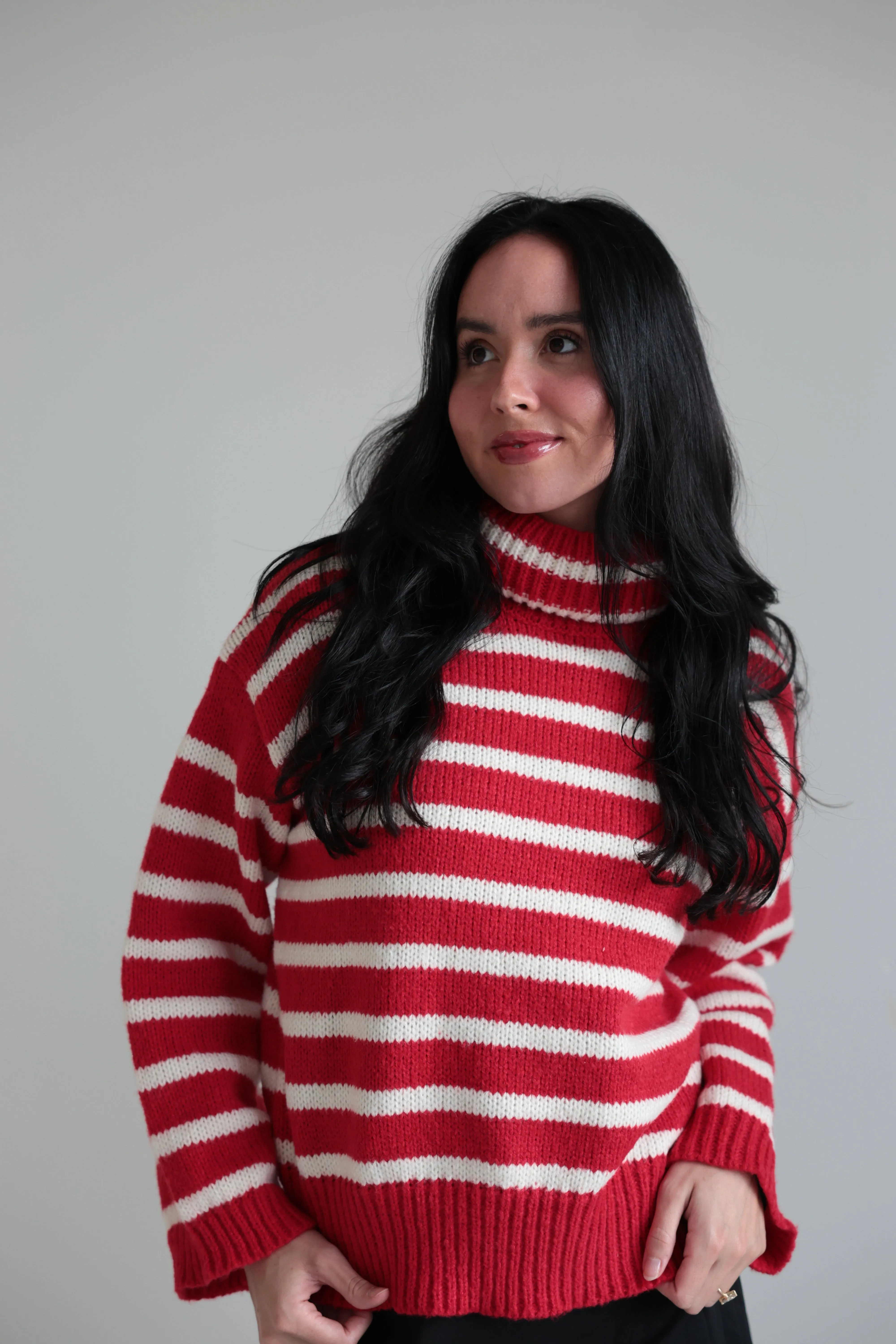 Striped Turtleneck Sweater