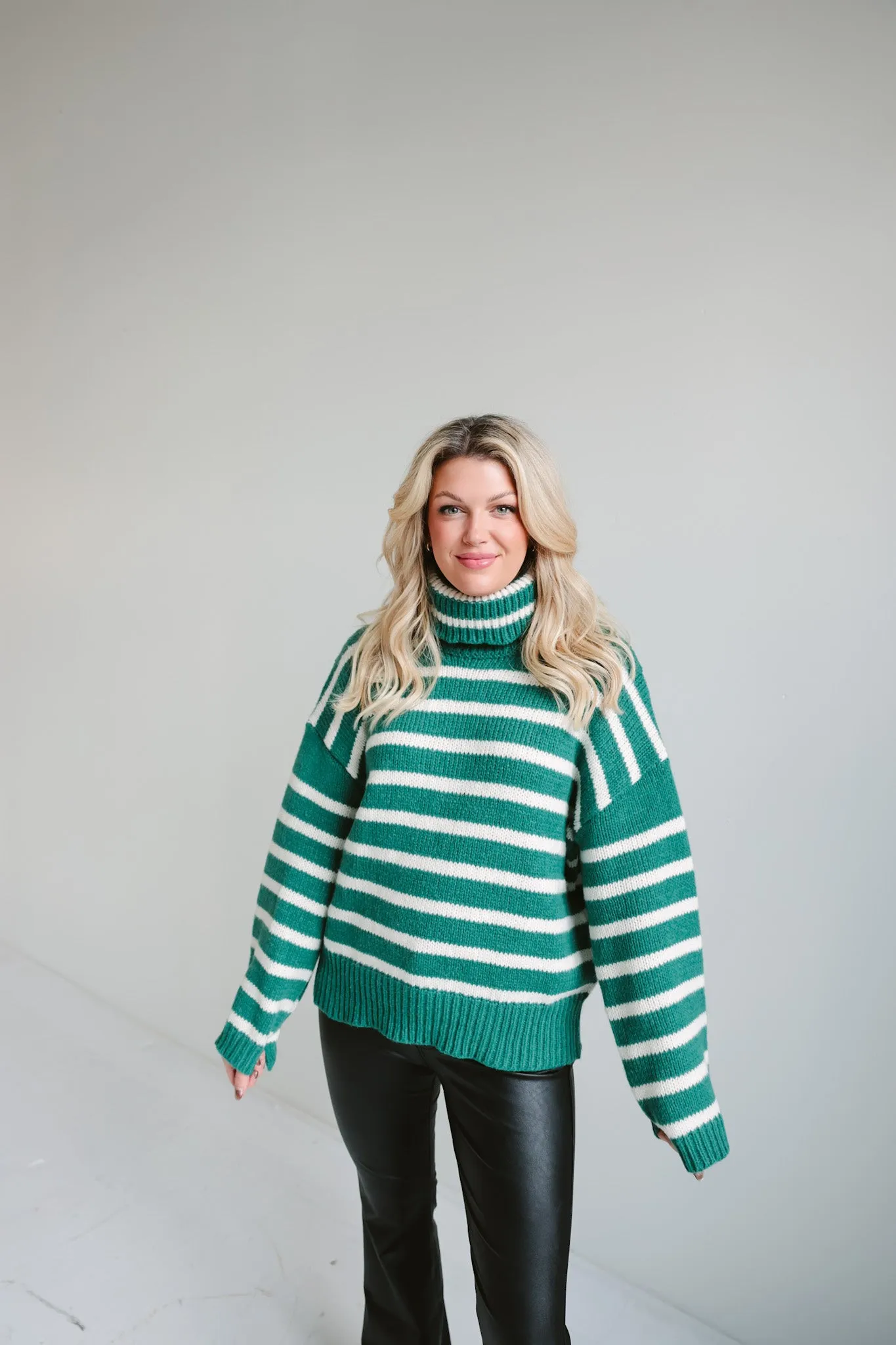 Striped Turtleneck Sweater