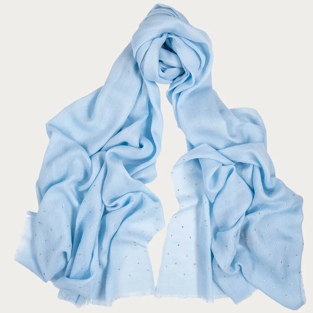 Swarovski Pastel Blue Cashmere and Silk Wrap