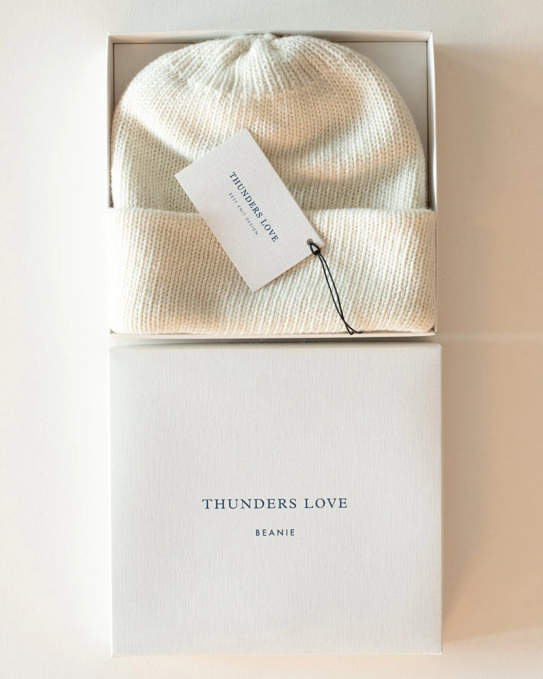 Thunders Love Wool Collection Cashmere & Wool Beanie - Solid White