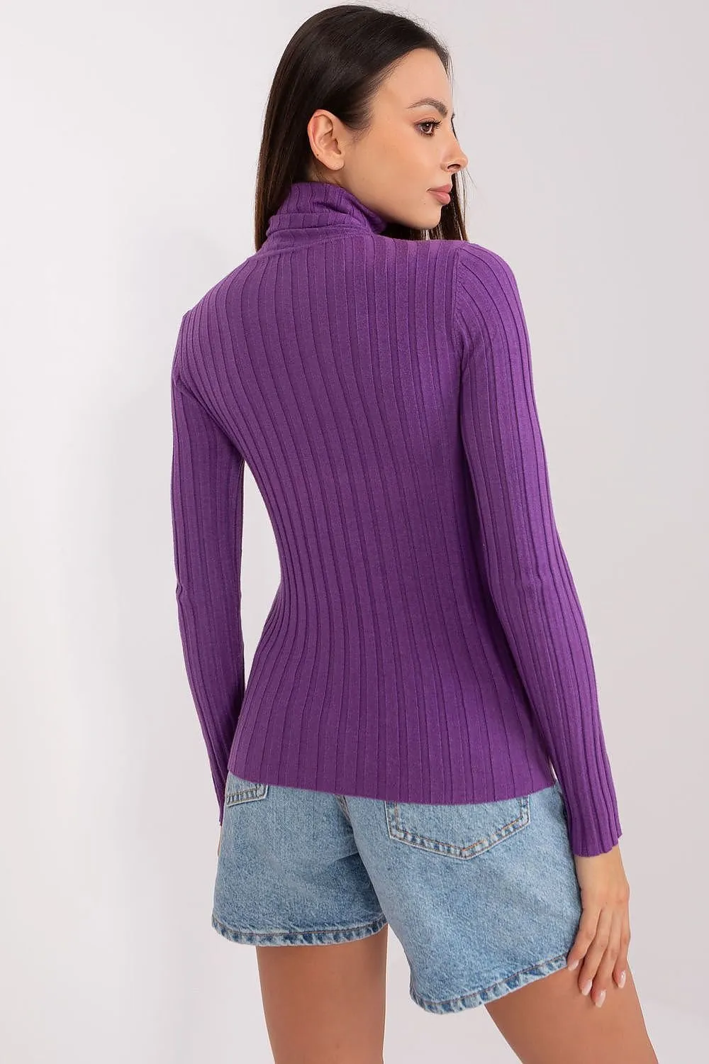 Turtleneck Sweater in Purple