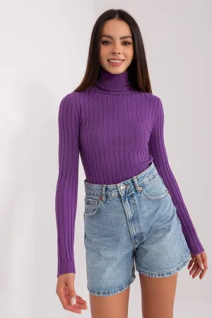 Turtleneck Sweater in Purple