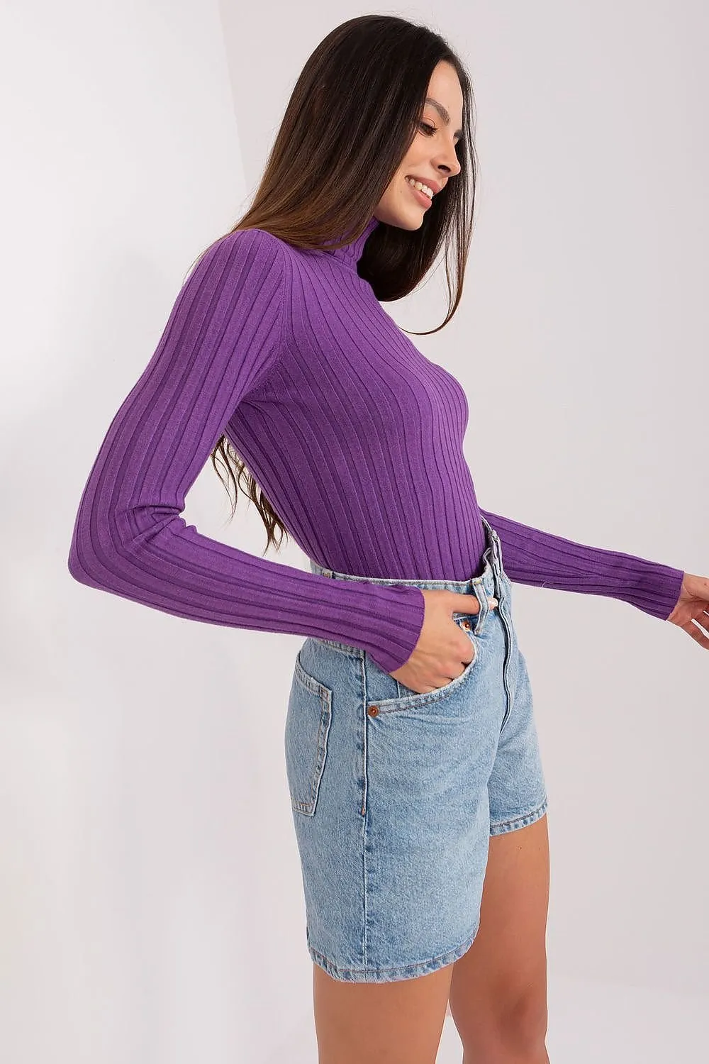 Turtleneck Sweater in Purple