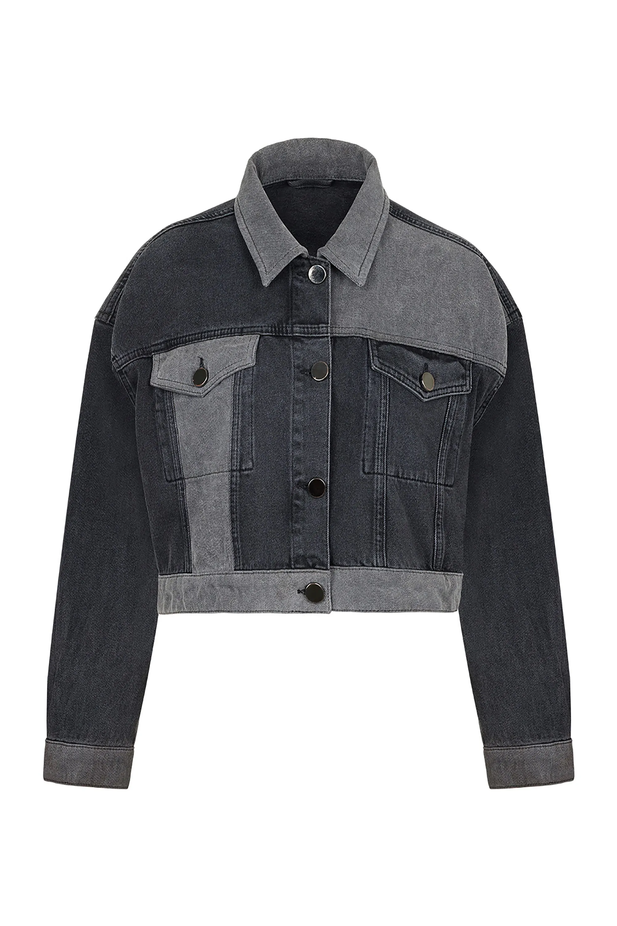 Two Toned Pocketed Denim Jacket (Final Sale)