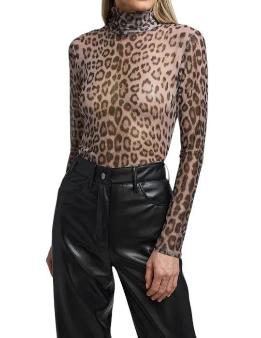 Tyla Leo Mesh Top - Leopard