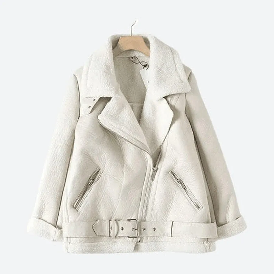 Warm Stylish Faux Shearling Moto Jackets