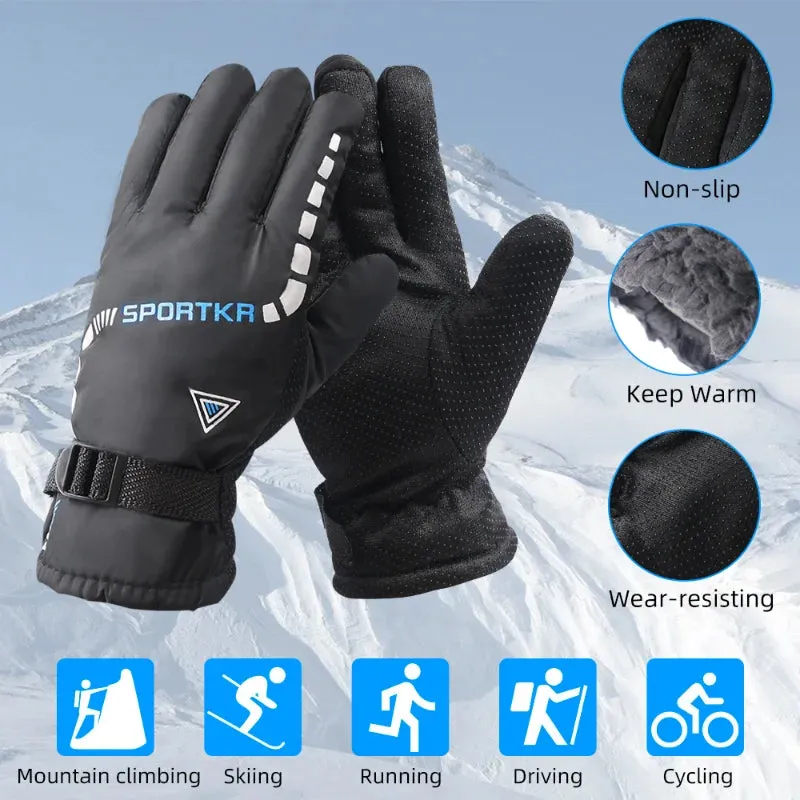 Waterproof Winter Cycling Gloves with Fur & Unisex Design - Thermal Sport  Muff Gloves For Skiing Riding, Hiking & Motorcycle, Outdoor Mitten - Warm Gift for All