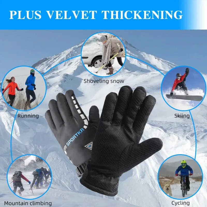 Waterproof Winter Cycling Gloves with Fur & Unisex Design - Thermal Sport  Muff Gloves For Skiing Riding, Hiking & Motorcycle, Outdoor Mitten - Warm Gift for All