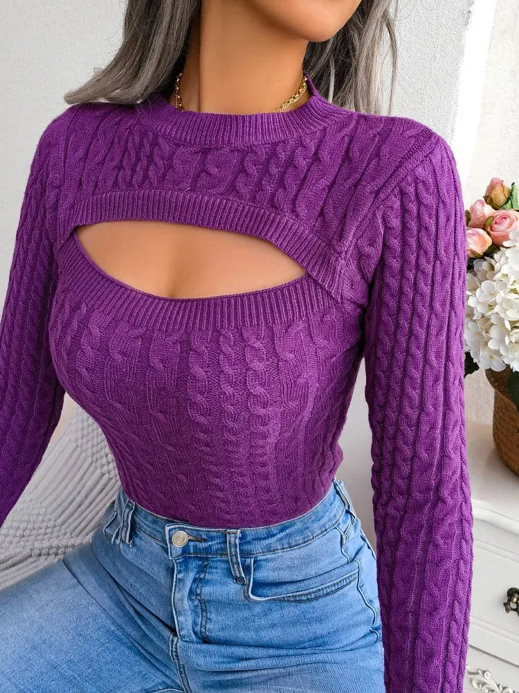 Women's Elegant Vintage Knitted Pullover Sweater | Ideal for Autumn/Winter