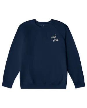 Women's Organic Pullover Sweatshirt Ask Dad [Navy]