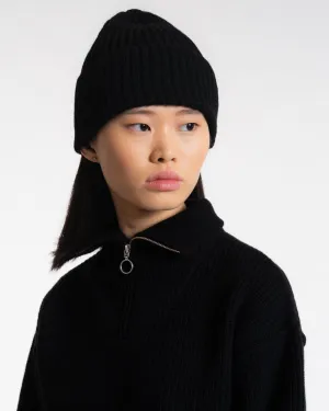 Wool Cashmere Beanie Black