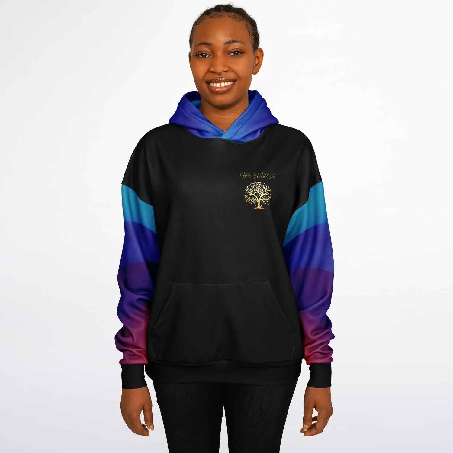 Yahuah-Tree of Life 01 Royal Designer Heavyweight Oversized Unisex Fleece Lined Pullover Hoodie