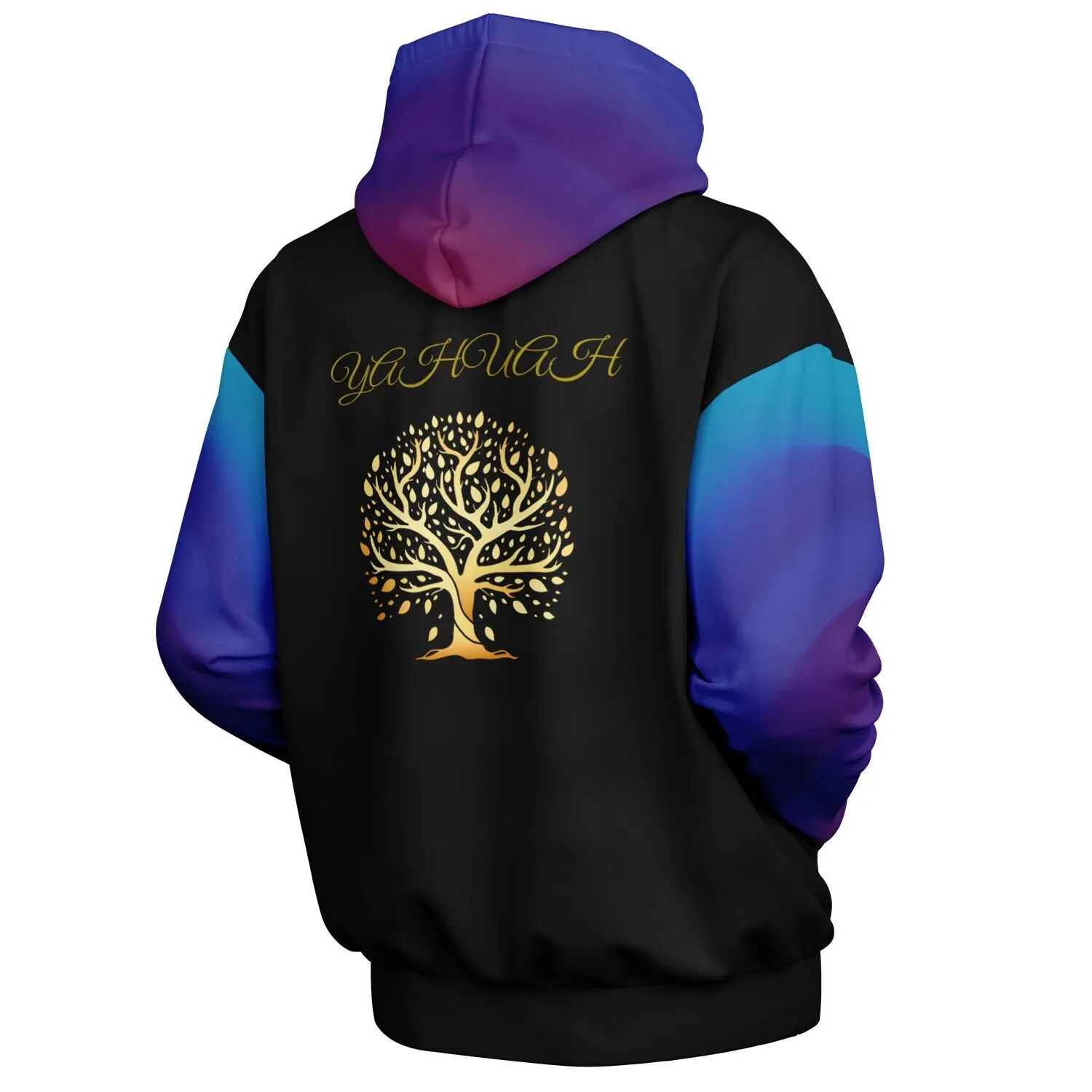 Yahuah-Tree of Life 01 Royal Designer Heavyweight Oversized Unisex Fleece Lined Pullover Hoodie