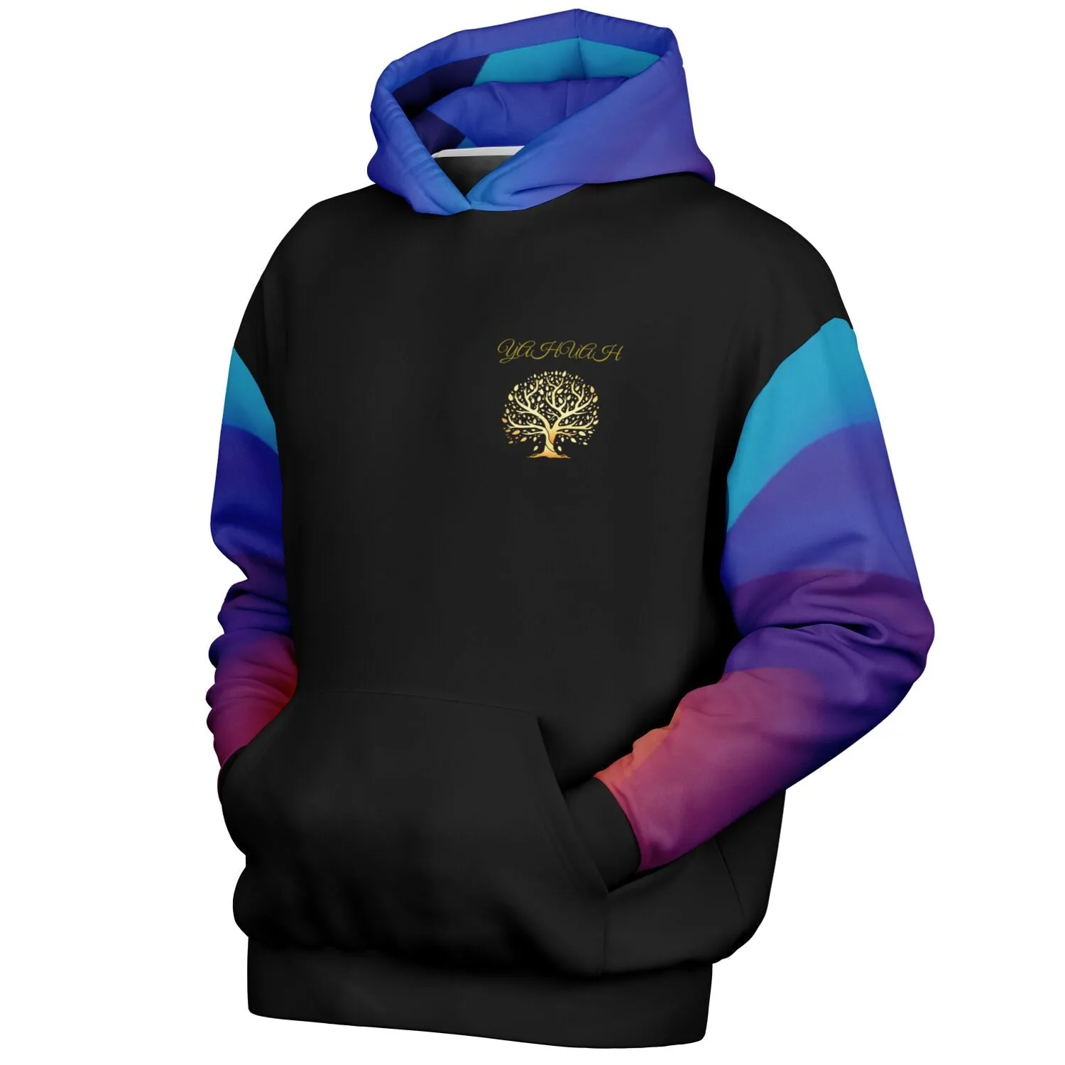 Yahuah-Tree of Life 01 Royal Designer Heavyweight Oversized Unisex Fleece Lined Pullover Hoodie