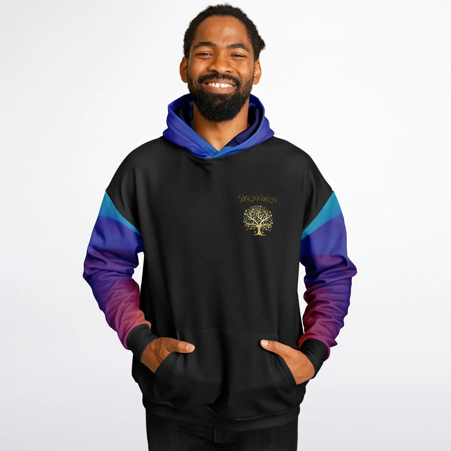 Yahuah-Tree of Life 01 Royal Designer Heavyweight Oversized Unisex Fleece Lined Pullover Hoodie