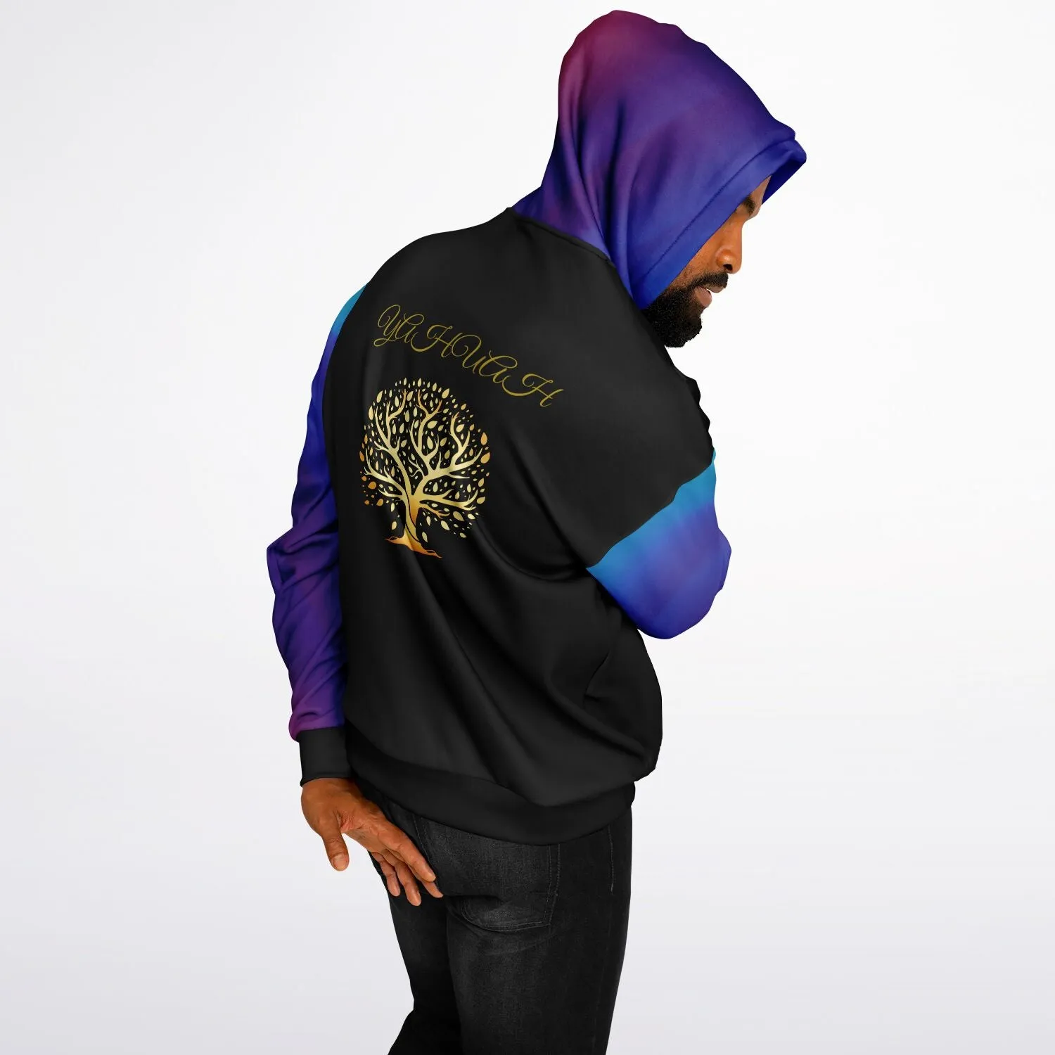 Yahuah-Tree of Life 01 Royal Designer Heavyweight Oversized Unisex Fleece Lined Pullover Hoodie