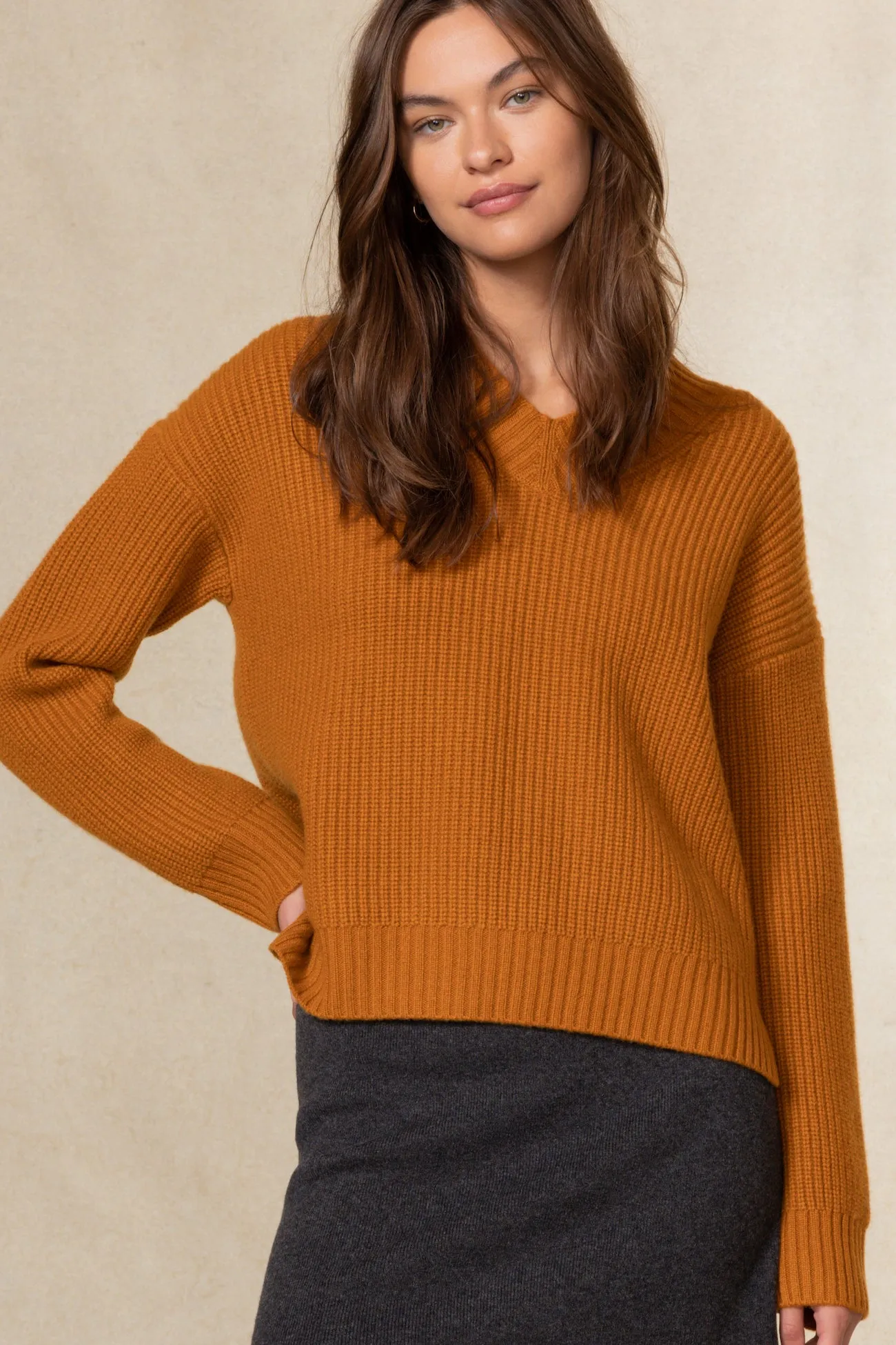 ZINTA V-NECK CASHMERE SWEATER